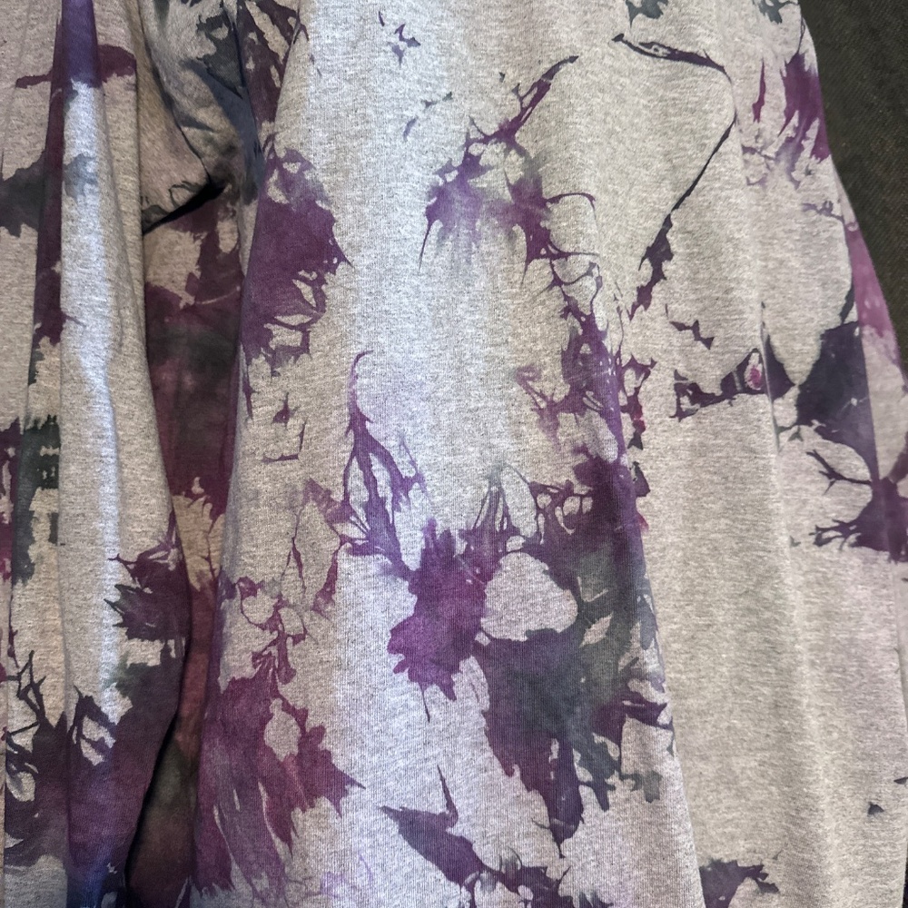 NEW Large Long Sleeve Tie Dye Gray - Picture 4 of 6